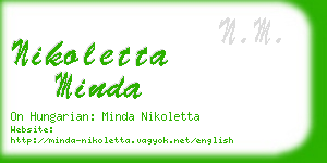 nikoletta minda business card